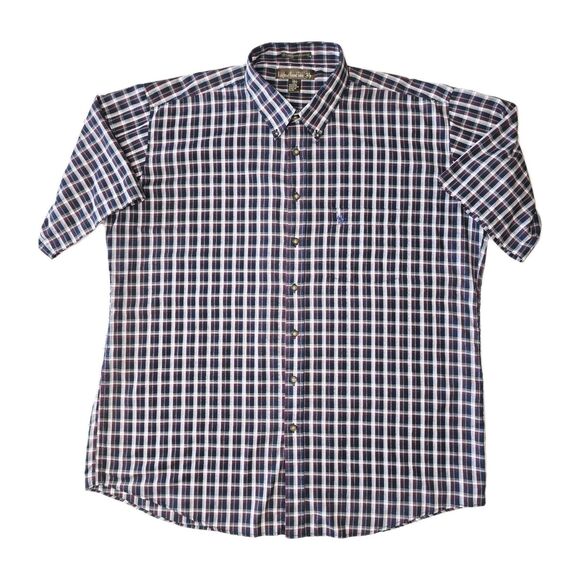 Knights of Round Table by Ralph Lauren Plaid 2XLT Button Down Shirt - Picture 3 of 6